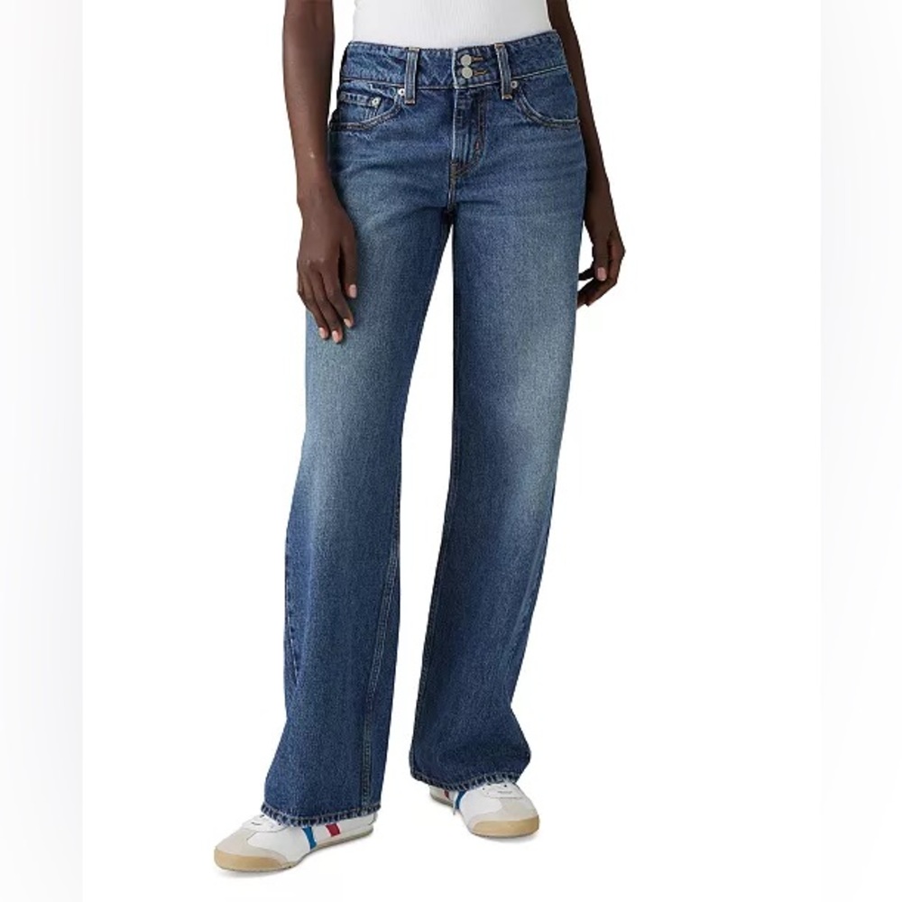 NWT Levi’s Women’s Superlow Loose Relaxed 2-Button Zip Denim Blue Jeans 32x32 14